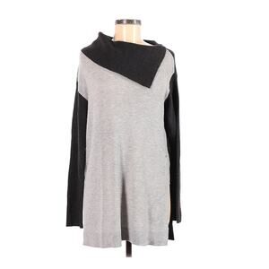 VINCE CAMUTO Sweater Knit Pullover Color Block Cowl Neck Tunic Women's Sz PM